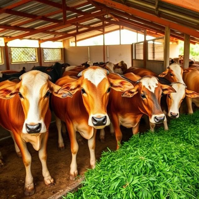 Happy cows in our clean cowshed