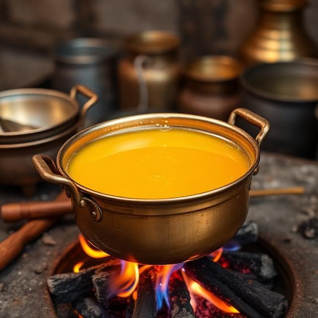 Traditional ghee preparation